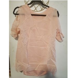 Pink Cold Shoulder Top